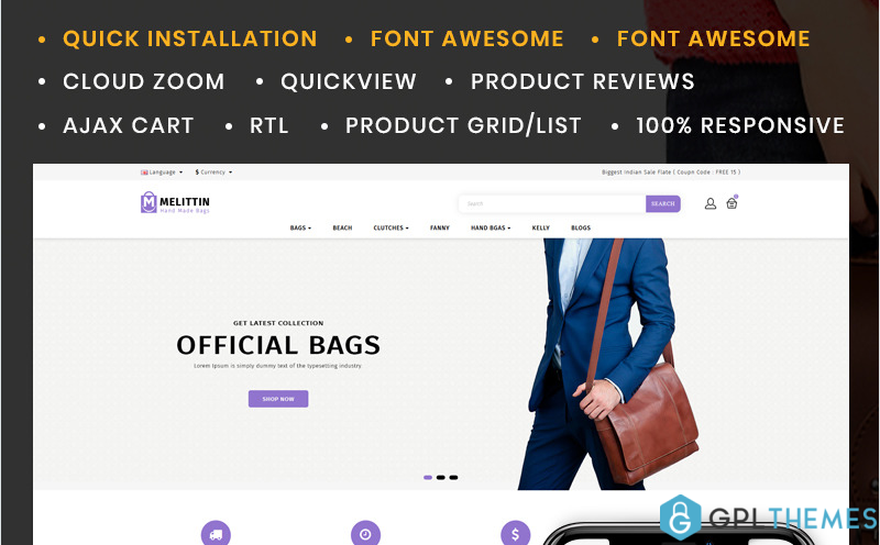 Melittin – Bag Store OpenCart Template