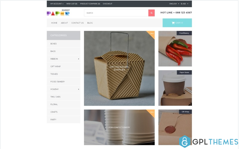 Paper Market – Packaging Responsive OpenCart Template