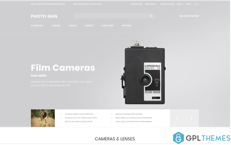 Photo Gun – Electronics Store – D¡ommerce Modern OpenCart Template