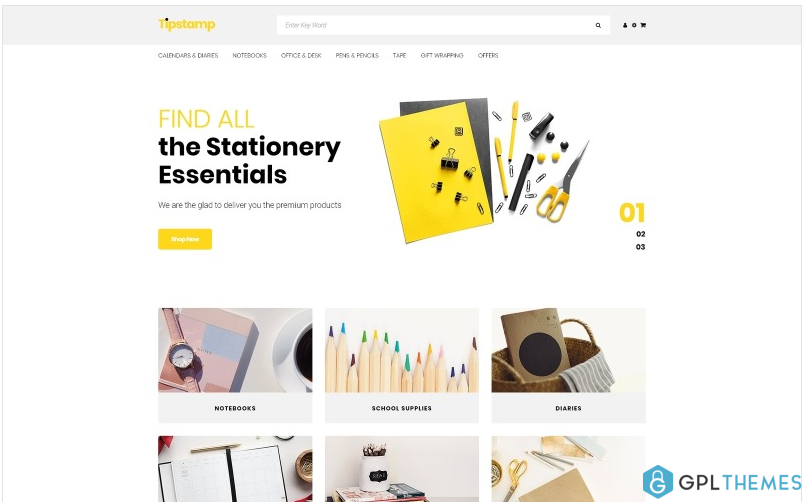 Tipstamp – Stationery Store Clean OpenCart Template