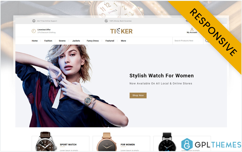 Ticker – Watch Store OpenCart Template
