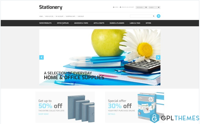 Stationery Store OpenCart Template