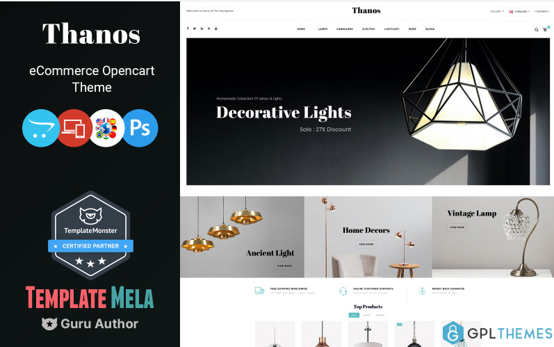 Thanos – Lighting Store OpenCart Template
