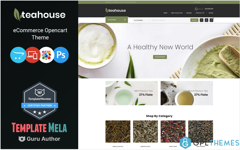 Teahouse – Food and Drinks Store OpenCart Template