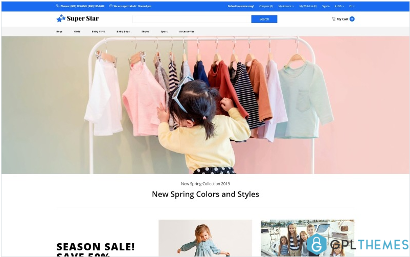 Super Star – Kids Fashion Store Clean OpenCart-sjabloon