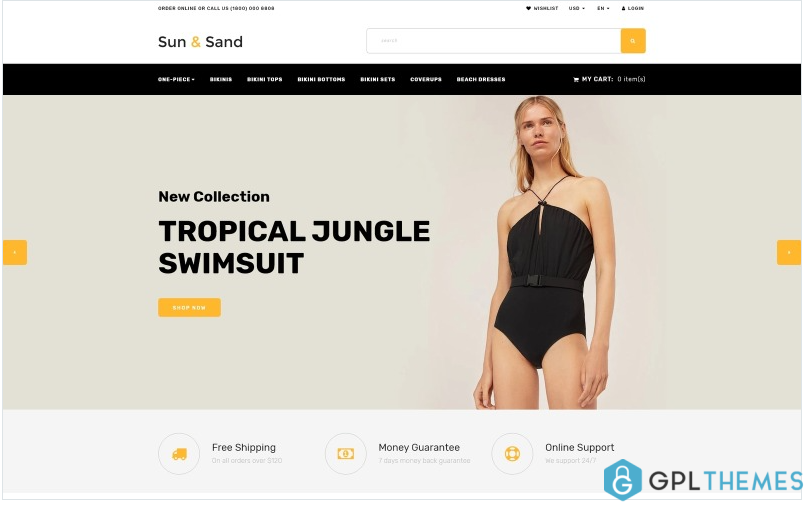 Sun & Sand – Swimwear eCommerce Clean OpenCart Template