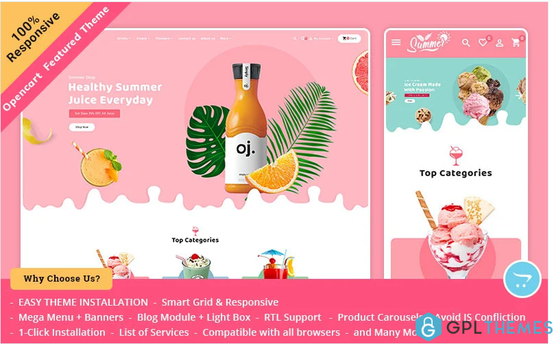 Summer Juices & Shakes – OpenCart Responsive Theme