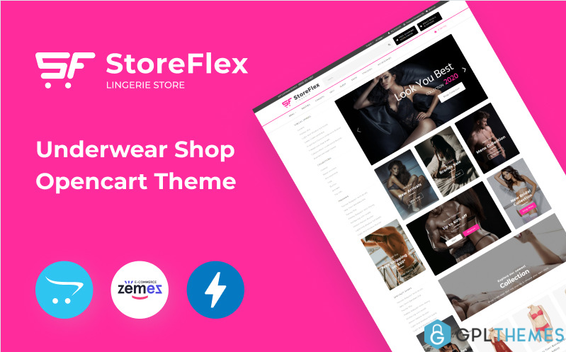 StoreFlex Lingerie Website Template for Underwear Shop OpenCart Template