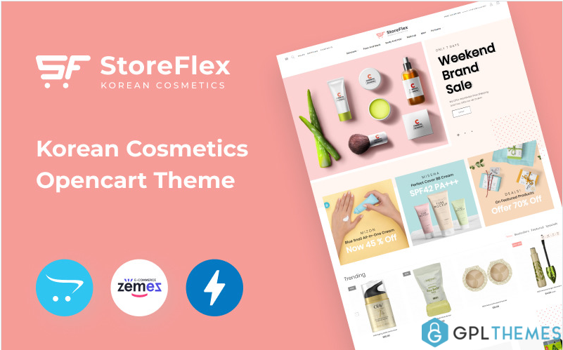 StoreFlex – Korean Cosmetics eCommerce Template OpenCart Template