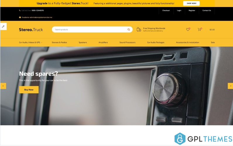 Stereo Truck – Car Audio E-commerce Clean OpenCart Template