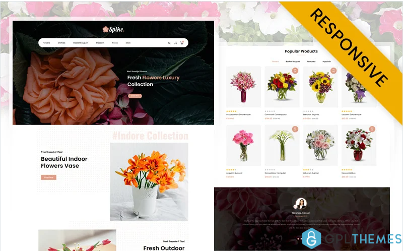 Spike – Fresh Flowers Store OpenCart Template