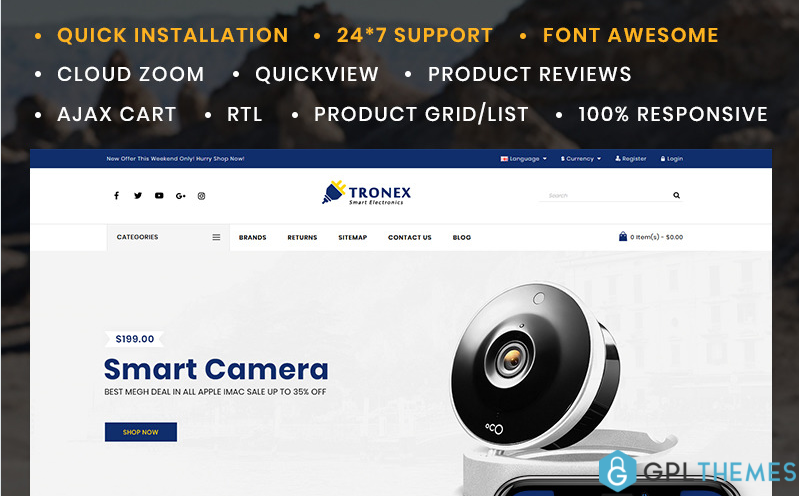 Tronex Electronics Store OpenCart Template