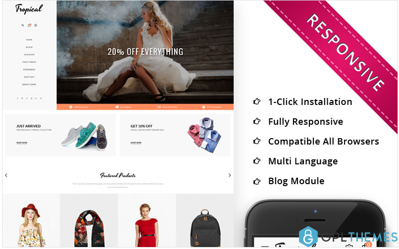 Tropical Fashion Store Responsive OpenCart Template