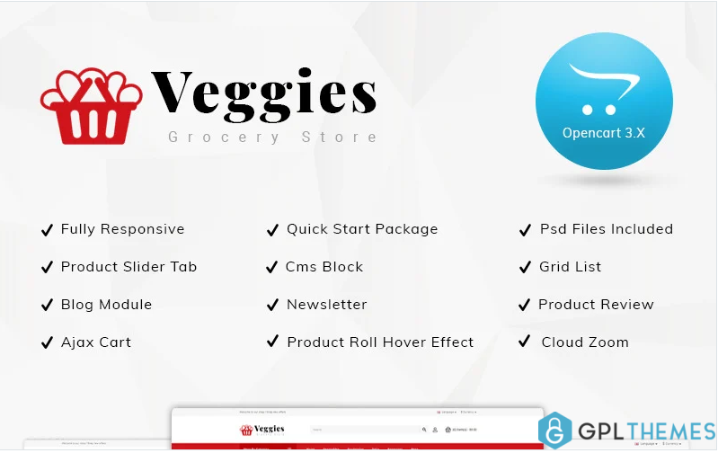Veggies Grocery Store OpenCart Template