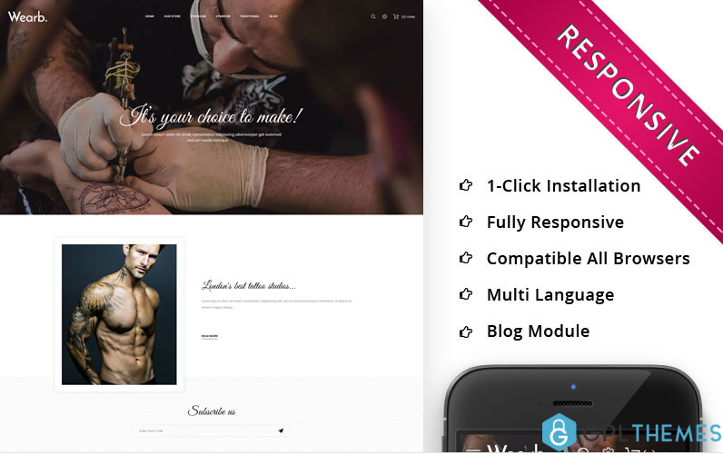 Wearb Tattoo Store – Responsive OpenCart Template