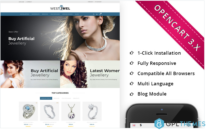 Westjwel Jewellery – Responsive OpenCart Template