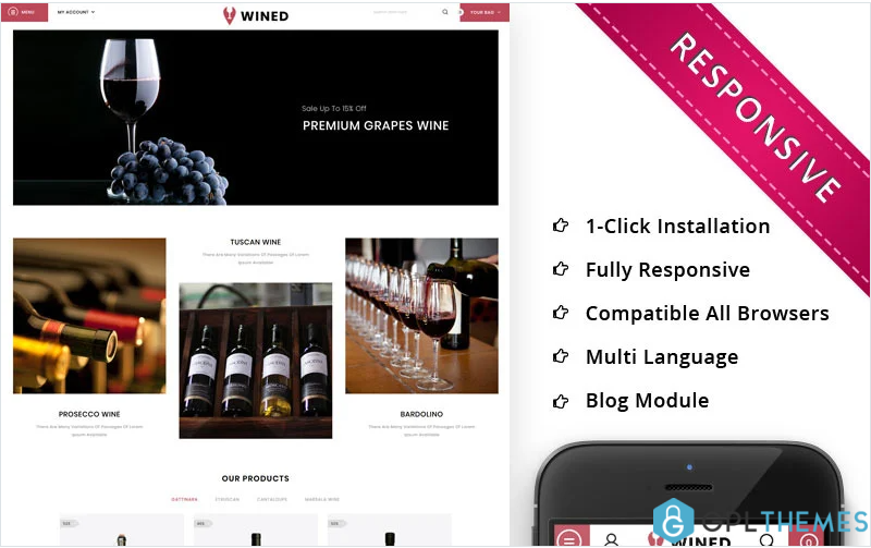 Wined – The Wine Shop OpenCart Template
