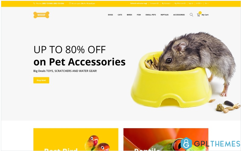 Woof – Simple Pet Supplies Online Shop OpenCart Template