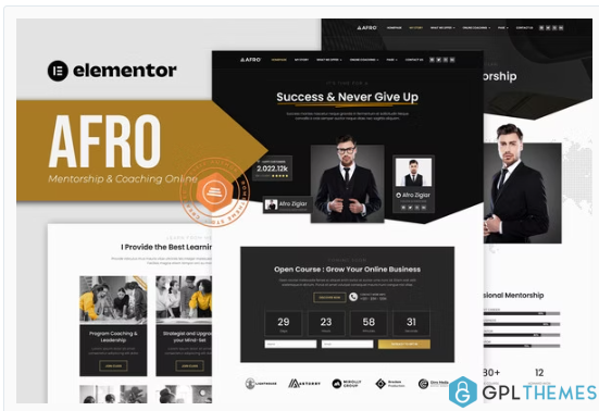 AFRO – Mentorship & Coaching Online Elementor Template Kit