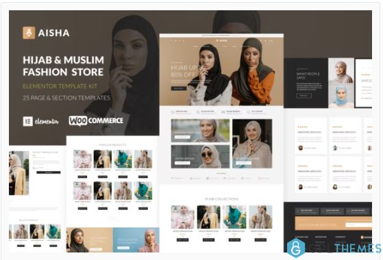 Aisha – Hijab & Muslim Wear Store Elementor Template Kit
