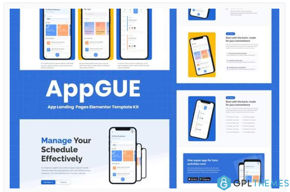 AppGUE – Mobile App Showcase Elementor Pro Template Kit