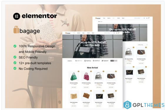 Bagage – Woocommerce Bag Store Elementor Pro Template Kit