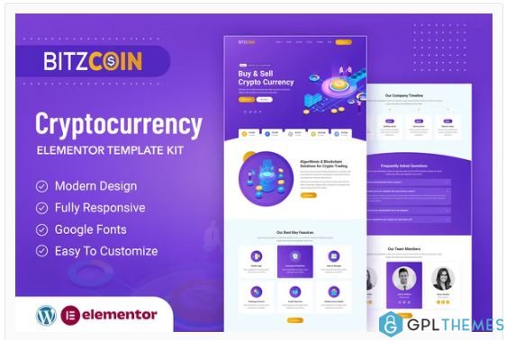 BitzCoin – Crypto Exchange Elementor Template Kit
