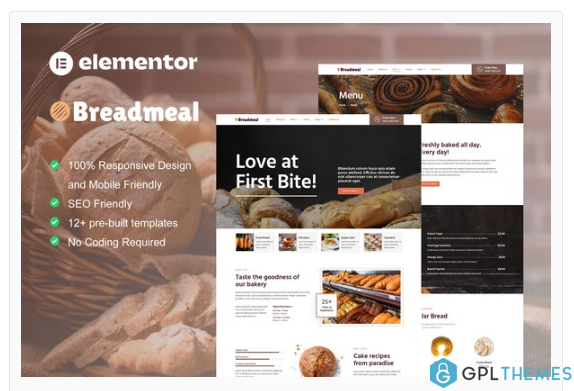 BreadMeal – Bakery & Cake Elementor Template Kit