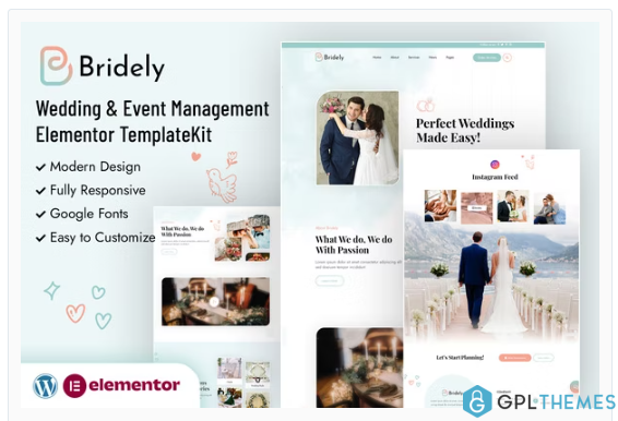 Bridely | Wedding & Event Management Elementor Template Kit
