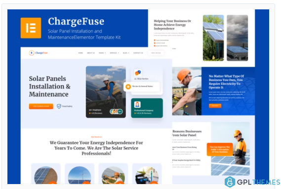 ChargeFuse – Solar Panel Installation & Maintenance Elementor Template Kit