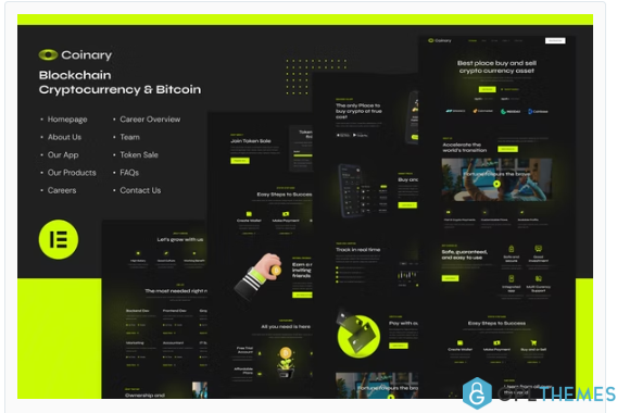 Coinary – Blockchain Cryptocurrency & Bitcoin Elementor Template Kit