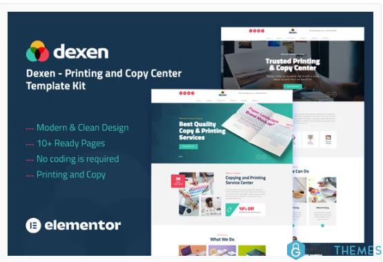 Dexen – Printing & Copy Center Elementor Template Kit