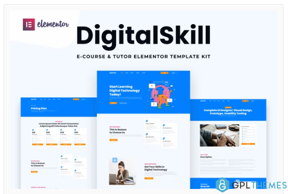 DigitalSkill – E-course & Online Tutorials Elementor Pro Template Kit