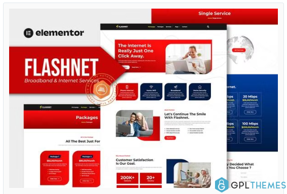 Flashnet – Broadband & Telecom Internet Provider Elementor Template kit
