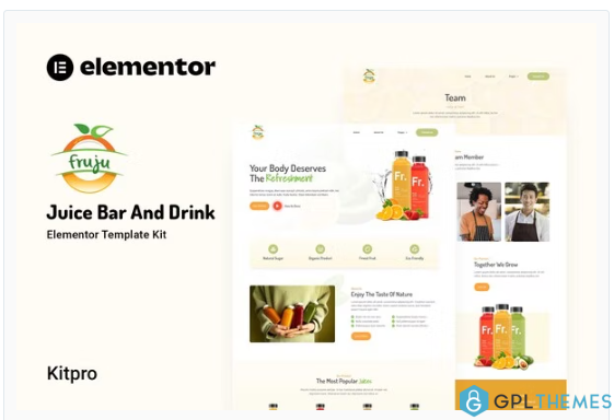 Fruju – Juice Bar & Drink Brand Elementor Template Kit