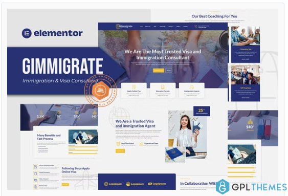 Gimmigrate – Immigration & Visa Consulting Elementor Template Kit