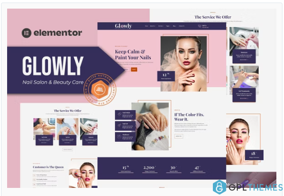 Glowly – Nail Salon & Beauty Care Elementor Template Kit
