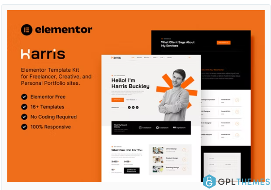 Harris – Creative & Personal Portfolio Elementor Template Kit