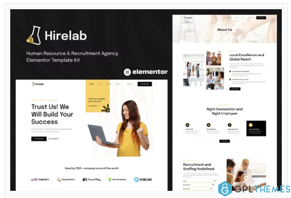 Hirelab – Human Resource & Recruitment Agency Elementor Template Kit