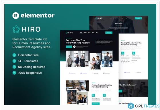 Hiro – Human Resources & Recruitment Agency Elementor Template Kit