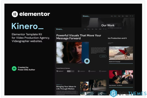 Kinerio – Video Production Agency Elementor Template Kit