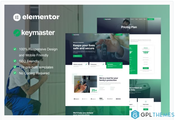 KeyMaster – Locksmith & Key Maker Service Elementor Template Kit