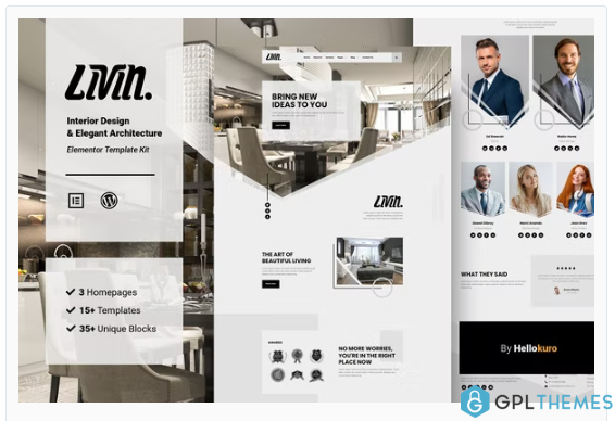 Livin – Interior Design & Architecture Elementor Template Kit