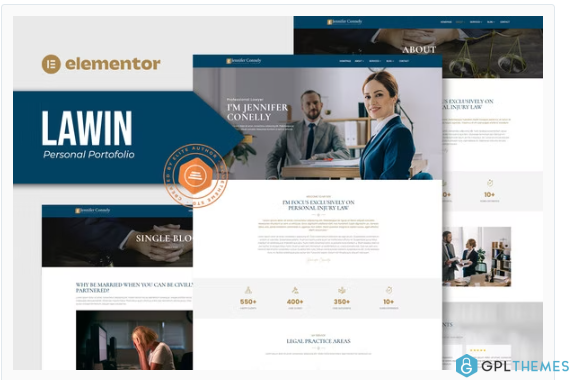 Lawin – Lawyer & Attorney Personal Elementor Template Kits