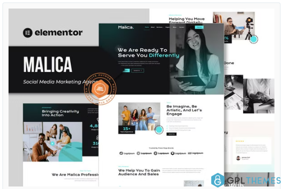 Malica – Social Media Marketing Agency Elementor Template Kit