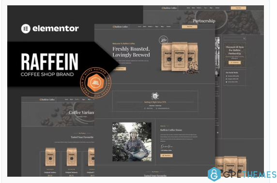 Raffein – Coffee Shop Brand Elementor Template Kit