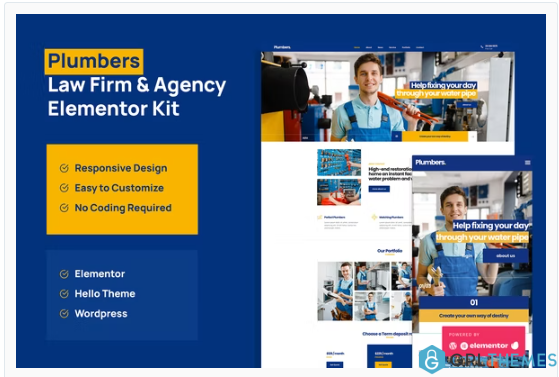 Plumber – Company & Business Elementor Pro Template Kit