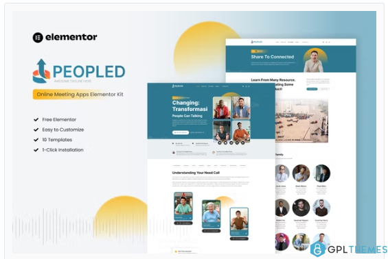 Peopled – Online Meeting App Elementor Template Kit