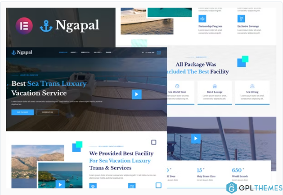 Ngapal – Sea Luxury Yatch Vacation Services Elementor Template Kit