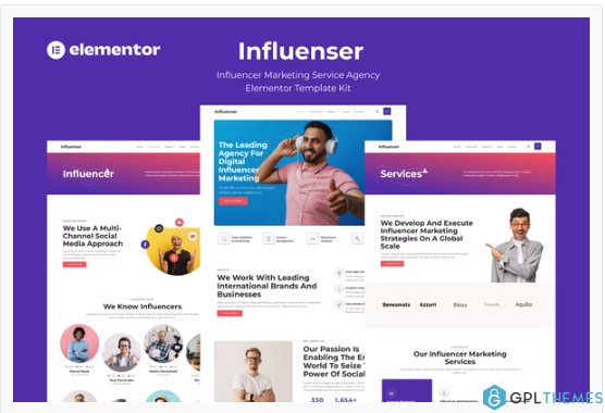 Influenser – Influencer Marketing Services Agency Elementor Template Kit